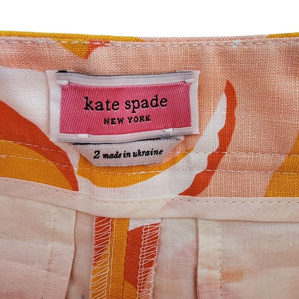 Kate Spade Peaches Print Orange and White Fruit Print Shorts Size 26 / 2 / XS - Picture 5 of 7